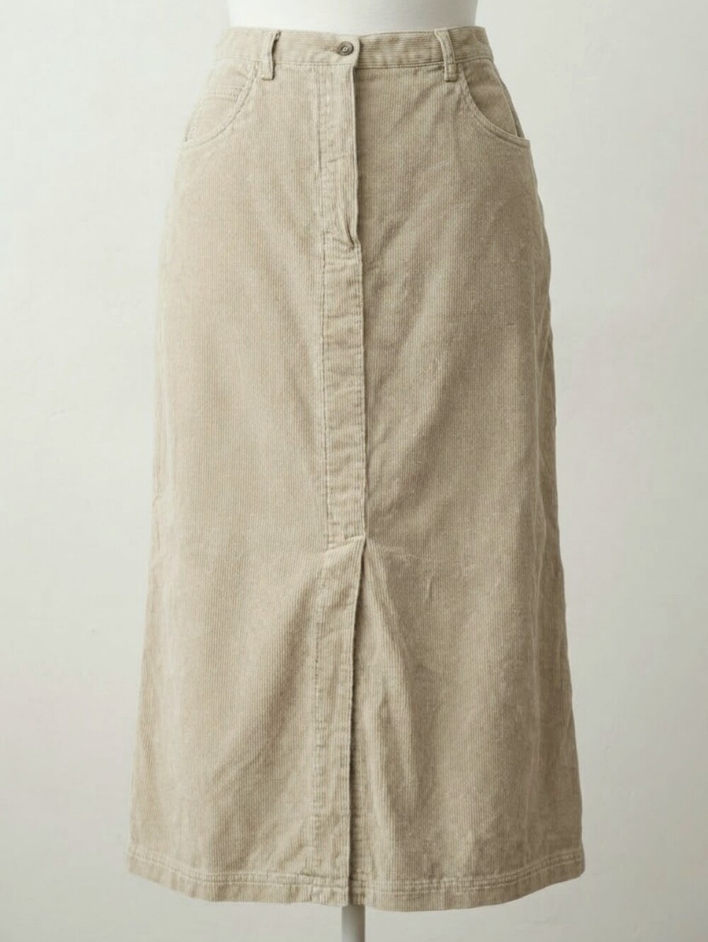 Eddie Bauer Khaki Corduroy Skirt Size 12